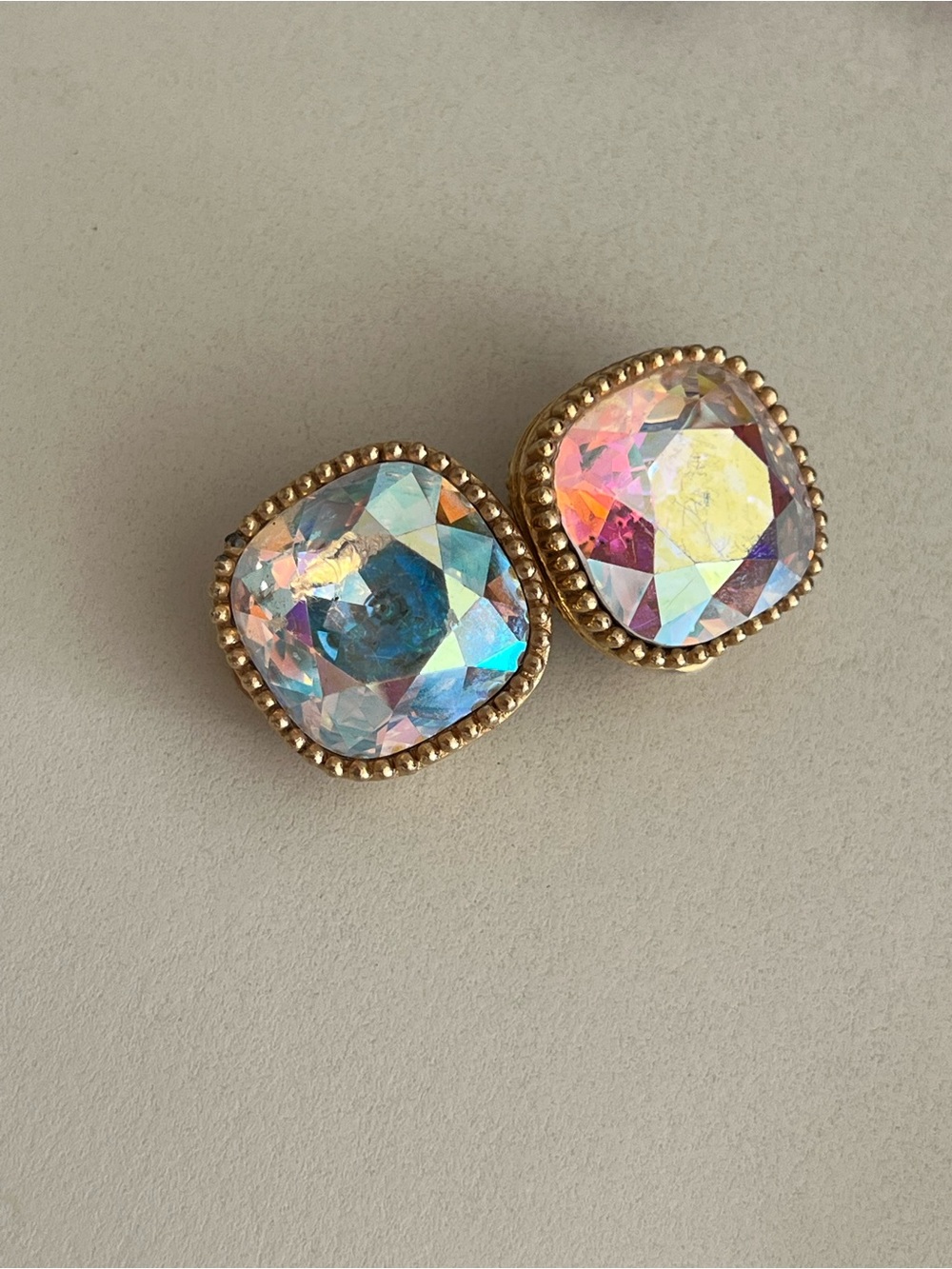 Aurora Crystal Vintage Earrings in Gold